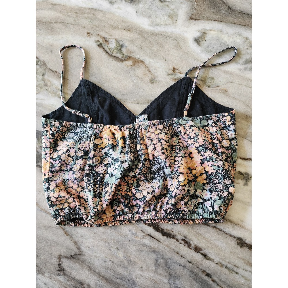 American Eagle Corset Crop Top Floral Y2K Boho Festival Bralette XS - Picture 4 of 8